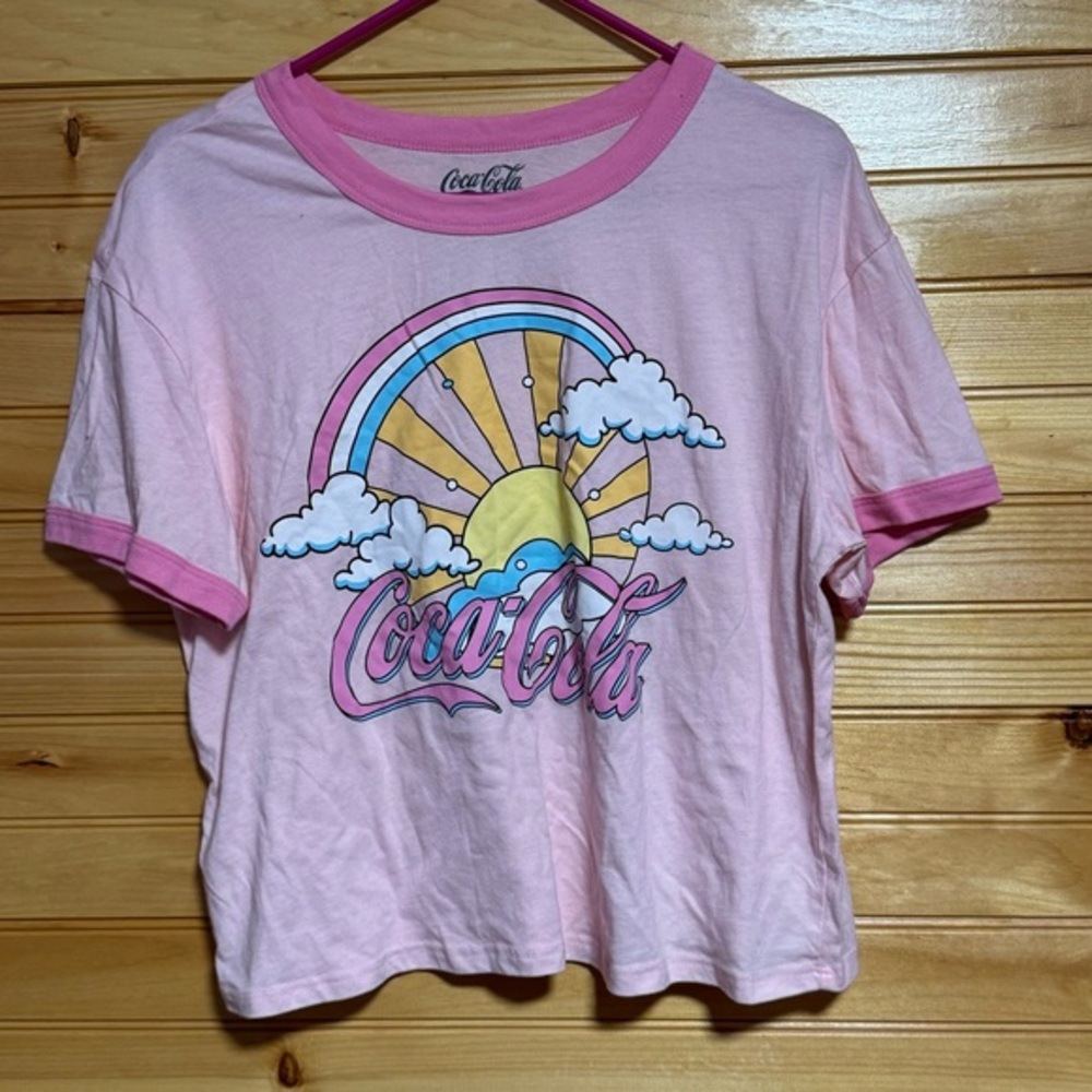 Coca-Cola Pink Crop Top Size XL (16-18)